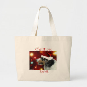 Grand Tote Bag Esprit de Noël du berger australien