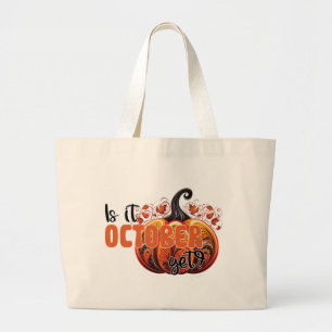 Grand Tote Bag Est-Ce Encore Octobre ? - Citrouille gothique Éffr