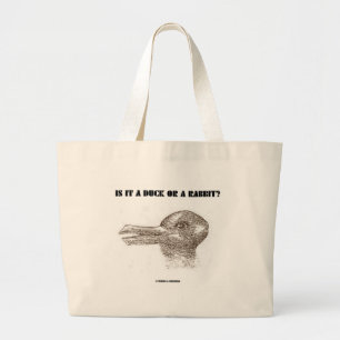 Grand Tote Bag Est-ce un canard ou un lapin ? (Illusion optique)