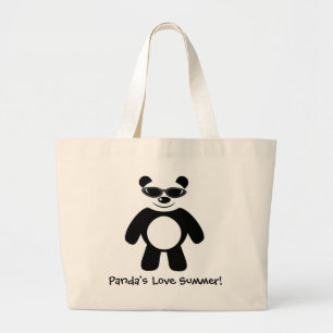 Grand Tote Bag Été de l'amour du panda !