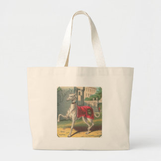 Grand Tote Bag - Étiquette antique de cigare - lévrier élégant -