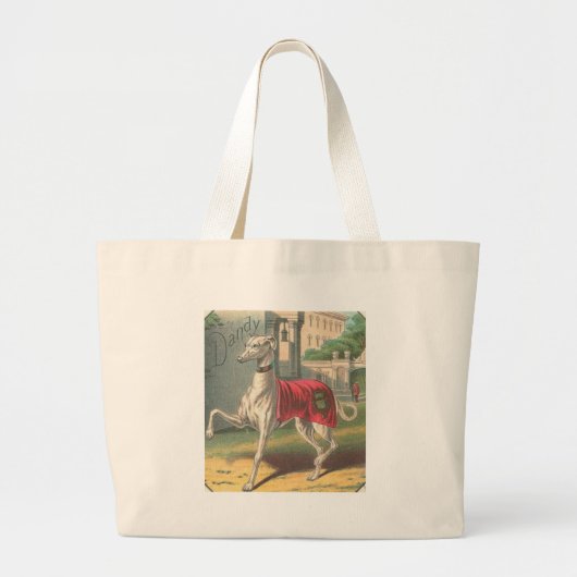Grand Tote Bag - Étiquette antique de cigare - lévrier élégant - (Devant)