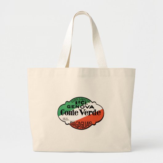 Grand Tote Bag Étiquette Conte Verde (Devant)