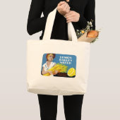 Grand Tote Bag Étiquette d'eau citron-orge (Devant (produit))