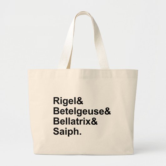 Grand Tote Bag Étoiles de Bellatrix Saiph | de Betelgeuse de (Devant)