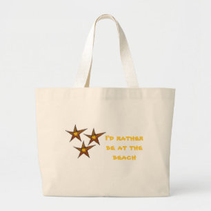 Grand Tote Bag Étoiles de mer sur une plage de sable Art d'été
