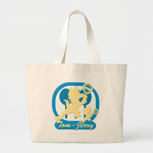Grand Tote Bag Étoiles de tennis Tom et Jerry 3 (Devant)