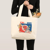 Grand Tote Bag Étoiles de tennis Tom et Jerry 4 (Devant (produit))