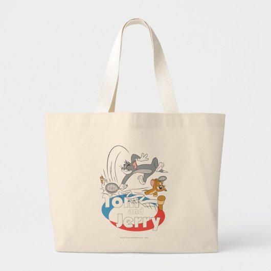 Grand Tote Bag Étoiles de tennis Tom et Jerry 7 (Devant)