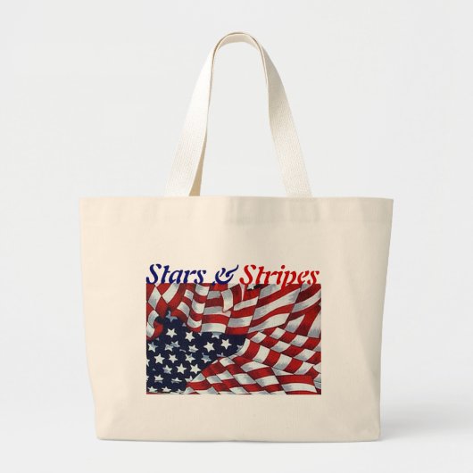 Grand Tote Bag ÉTOILES et RAYURES par SHARON SHARPE (Devant)