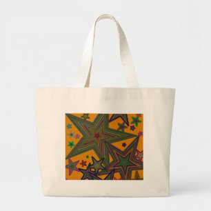 Grand Tote Bag Étoiles Orange Green Party