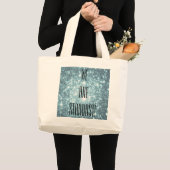 Grand Tote Bag Étoiles sarcelles (Devant (produit))
