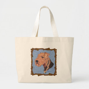 Grand Tote Bag Étude de tête de Terrier Airedale