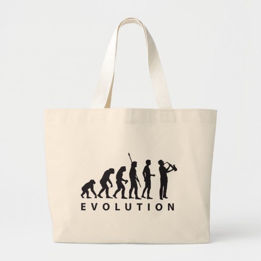 Grand Tote Bag évolution saxophon (Devant)