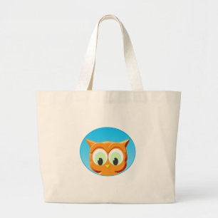 Grand Tote Bag Face D'Une Petite Chouette