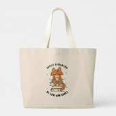 Grand Tote Bag Facilement distrait par les chats et les livres (Dos)