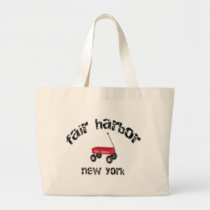 Grand Tote Bag Fair Harbor Fire Island chariot rouge New York pla