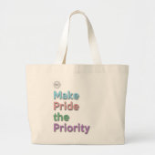Grand Tote Bag Faites à fierté la priorité Fourre-tout (Devant)