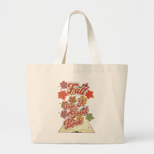 Grand Tote Bag Fall Into A Good Book Autumn Reading Design (Devant)