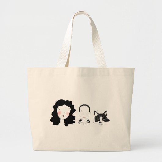 Grand Tote Bag Famille - conception de caractères minimale (Devant)
