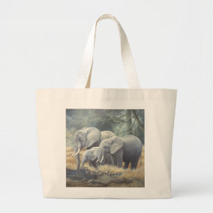 Grand Tote Bag Famille Fourre-tout d'éléphant
