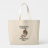 Grand Tote Bag Fast Eating Squirrel Funny Quote (Dos)