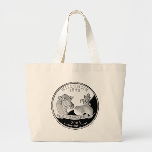 Grand Tote Bag Faux Wisconsin State Quarter Cow Cheese (Devant)