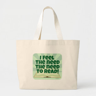 Grand Tote Bag Feel The Need To Read Fun Book Lover Slogan