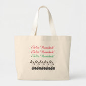 Grand Tote Bag Feliz Navidad et Pine Cones clair (Devant)