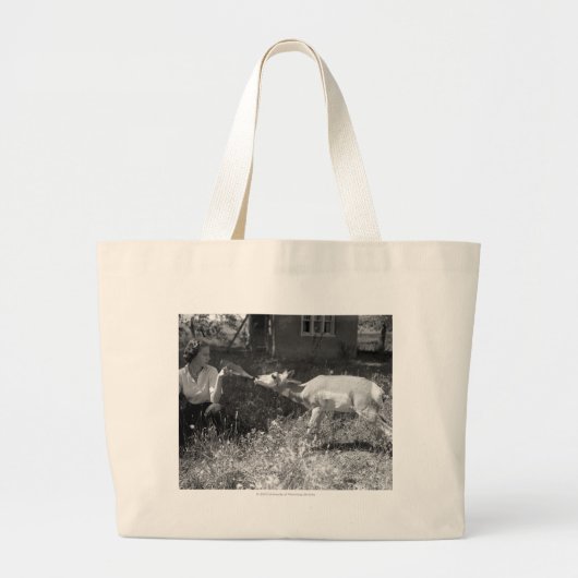 Grand Tote Bag Femme allaitant une antilope (Devant)