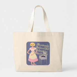 Grand Tote Bag Femme au foyer d'années '50 de tambour de basque