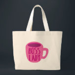 Grand Tote Bag Femme BOSS avec tasse de café rose<br><div class="desc">Femme BOSS avec tasse de café rose</div>