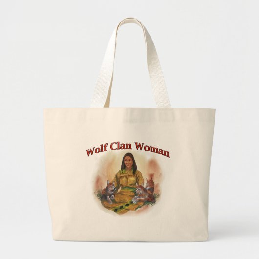Grand Tote Bag Femme de clan de loup (Devant)