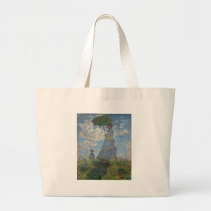 Grand Tote Bag Femme de Claude Monet avec un parasol 1875