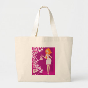 Grand Tote Bag femme enceinte rousse