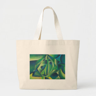 Grand Tote Bag Femme Et Foulard Du Village Abstrait Géométrique
