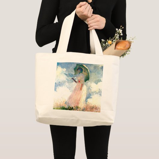 Grand Tote Bag Femme Monet avec un parasol face à gauche (Devant (produit))