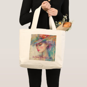 Grand Tote Bag Femme vintage Soyez Votre Belle Soi