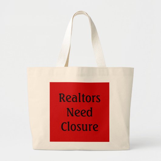 Grand Tote Bag Fermeture du besoin d'agents immobiliers (Devant)