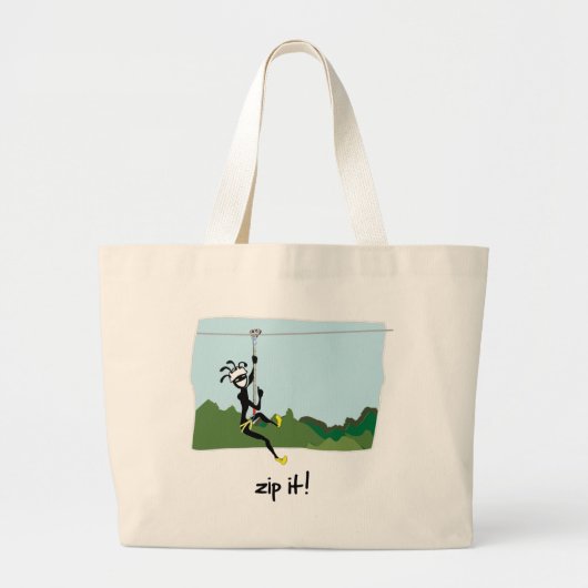 Grand Tote Bag "Fermez- la fermeture éclairle ! " (Devant)