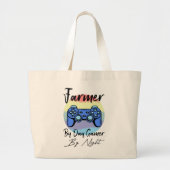 Grand Tote Bag Fermier Par Joueur De Jour Par Nuit (Devant)