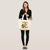 Grand Tote Bag Festive de Noël Elf Cute (Devant (modèle))