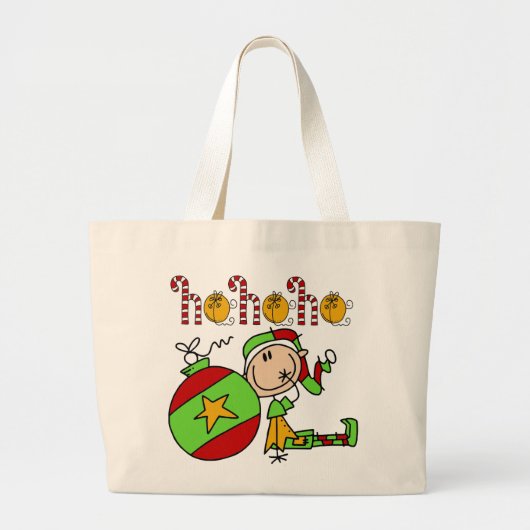 Grand Tote Bag Festive de Noël Elf Cute (Devant)
