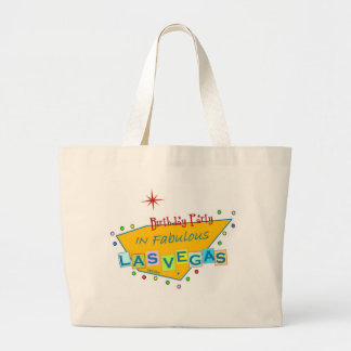 Grand Tote Bag Fête D'Anniversaire Rétro En Fabrique Las Vegas T