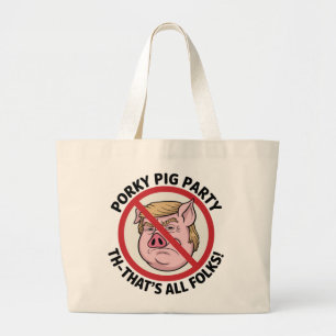 Grand Tote Bag Fête de Porky Pig : Game Over pour la règle d'un s