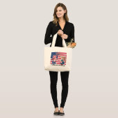 Grand Tote Bag Fêter le drapeau américain (Devant (modèle))