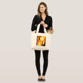 Grand Tote Bag Feu et flammes brûler feu Conception cadeau (Devant (modèle))