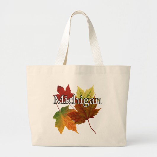 GRAND TOTE BAG FEUILLE D'AUTOMNE AU MICHIGAN (Devant)