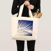 Grand Tote Bag Feuille de palme - bleu marine et blanc (Devant (produit))