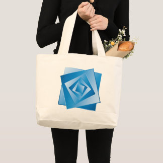 Grand Tote Bag Feuilles Bleues